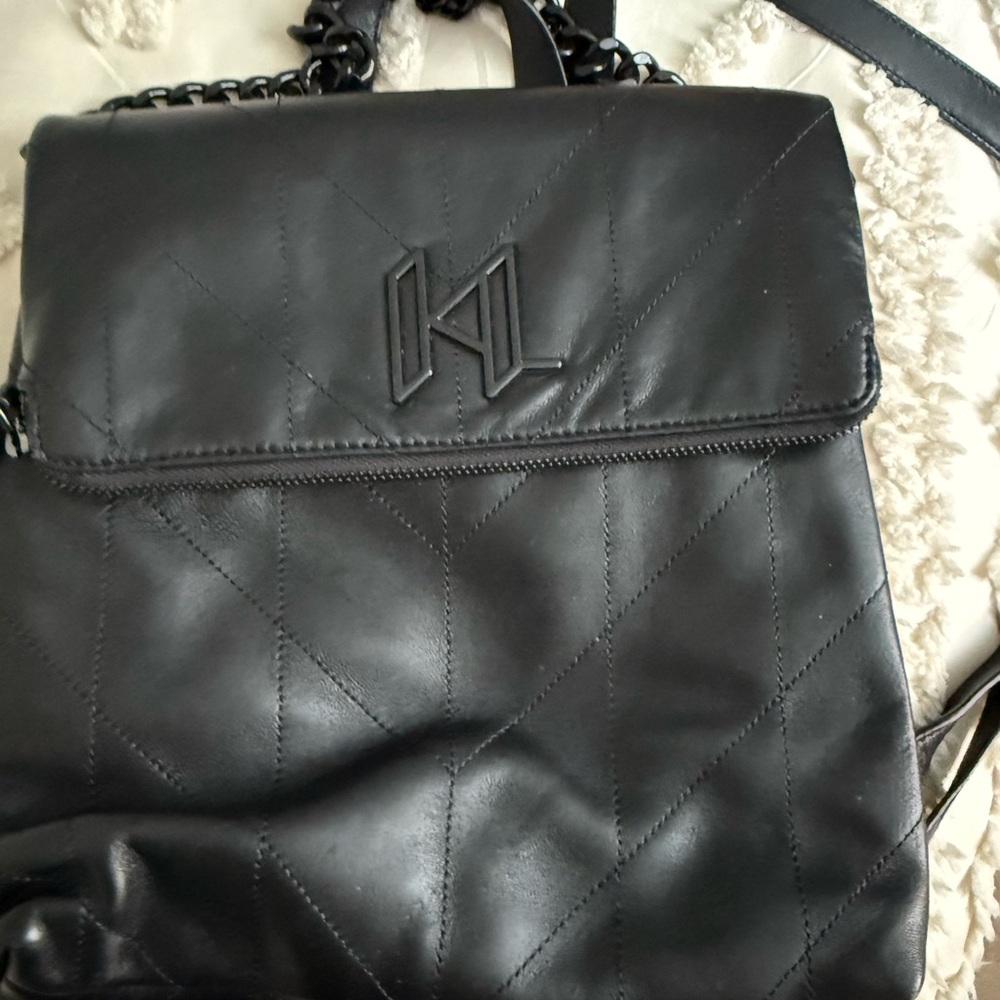Karl Lagerfield Black Quilted Backpack